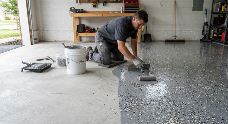 Garage Floor Epoxy Installation in Winston Salem, NC